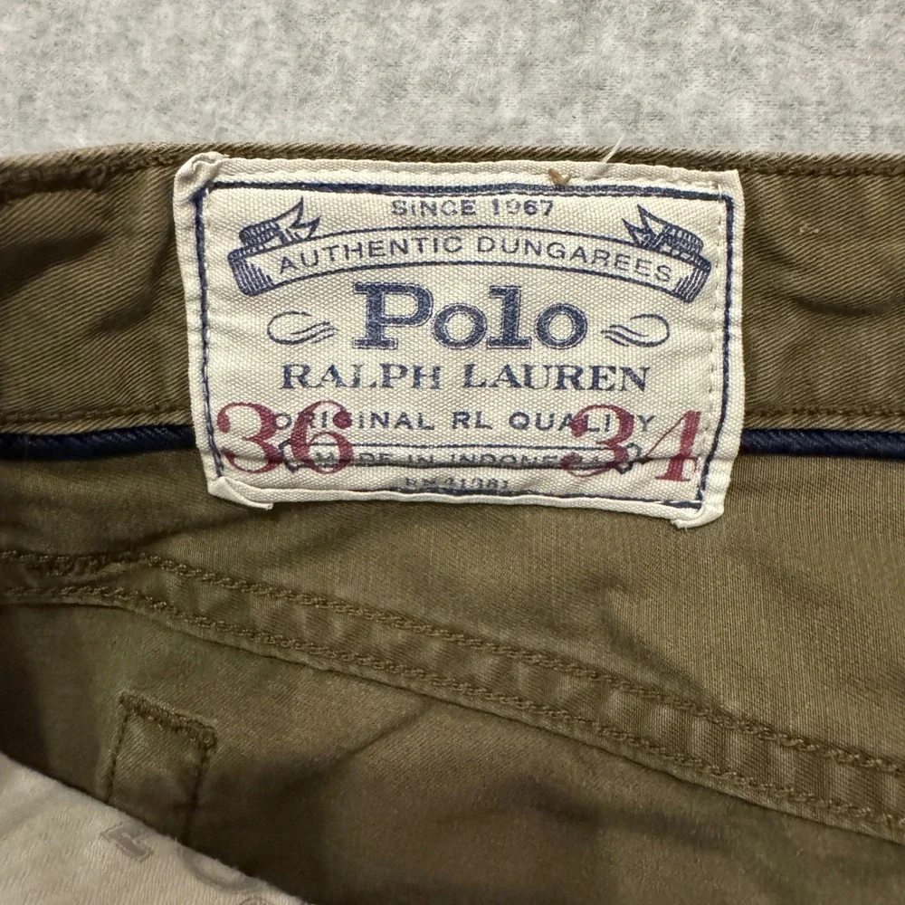 Polo Ralph Lauren Authentic Dungarees Mens 36x34 Olive Green Straight Leg Pants